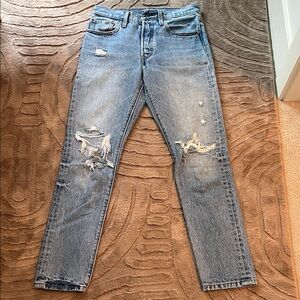 Levi's Women’s Light Wash Distressed Waist Jeans Size 26